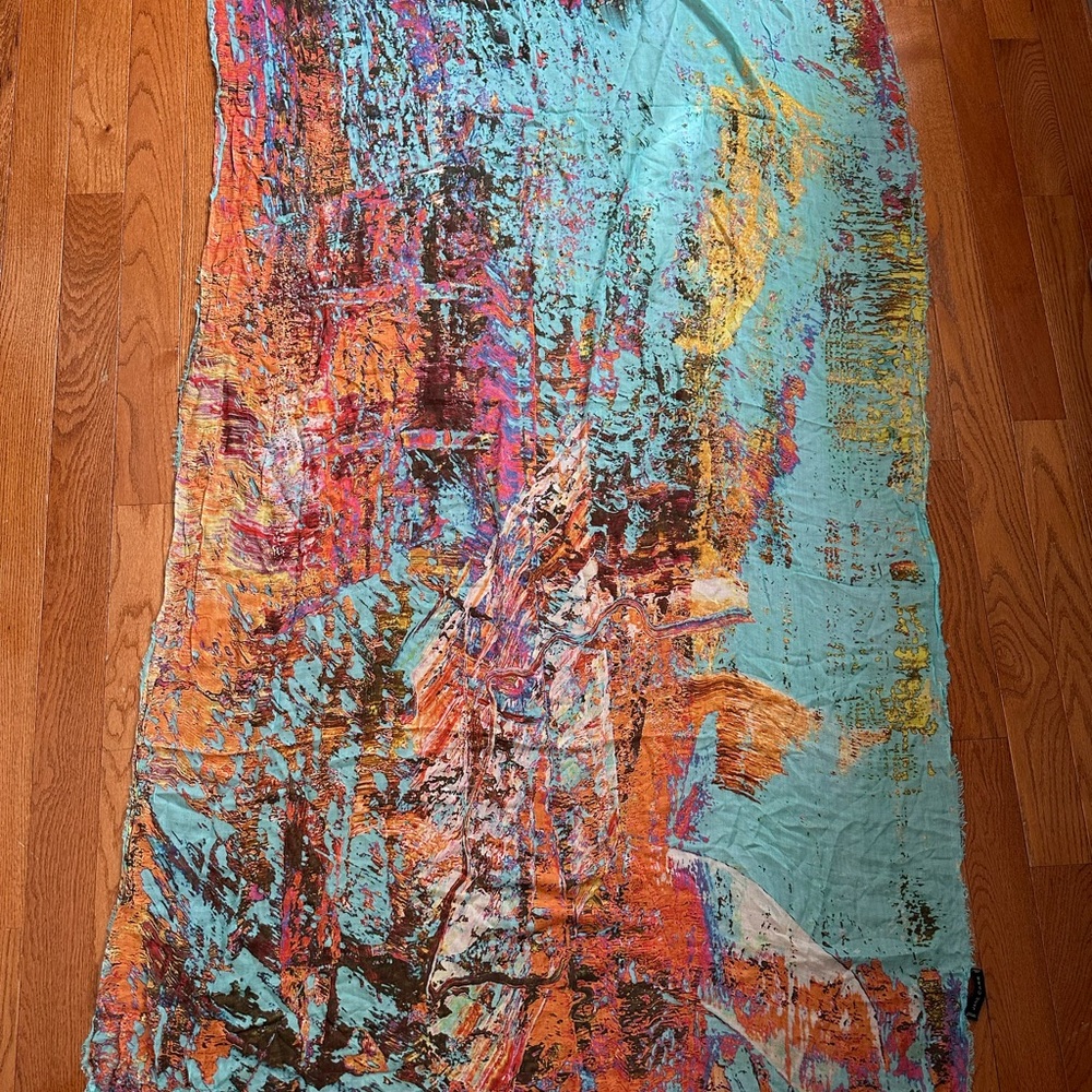 Jane Carr modal and cashmere-blend Colorful Abstract Women's Sarong 41” X 68” L